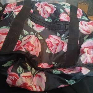 Floral Black Tote Bag